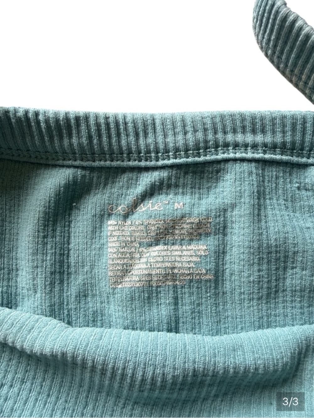 Colsie Ribbed Turquoise Bra Top - Picture 3 of 3